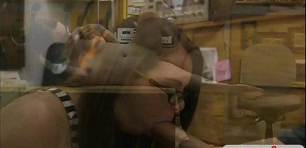  Beautiful girl with glasses gets banged at the pawnshop